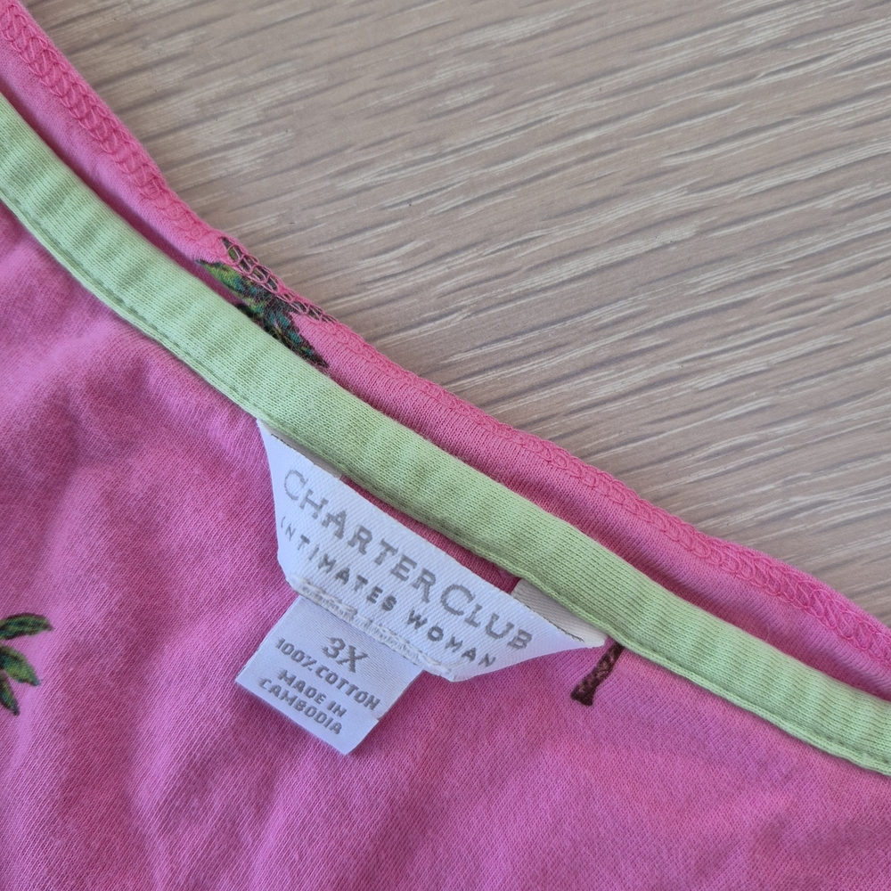 Charter Club Pink Palm-Print Nightshirt - Picture 5 of 7